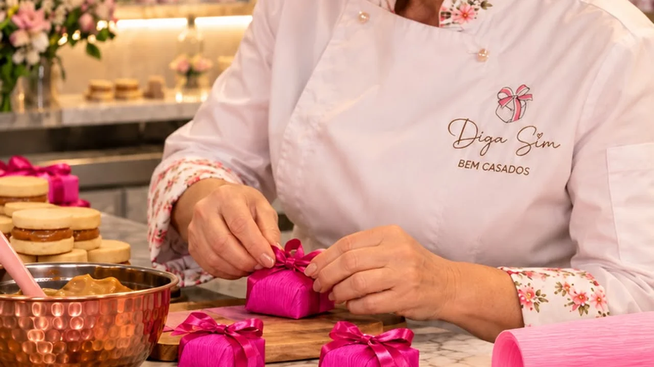 Bem casados abertos mostrando o recheio de doce de leite artesanal